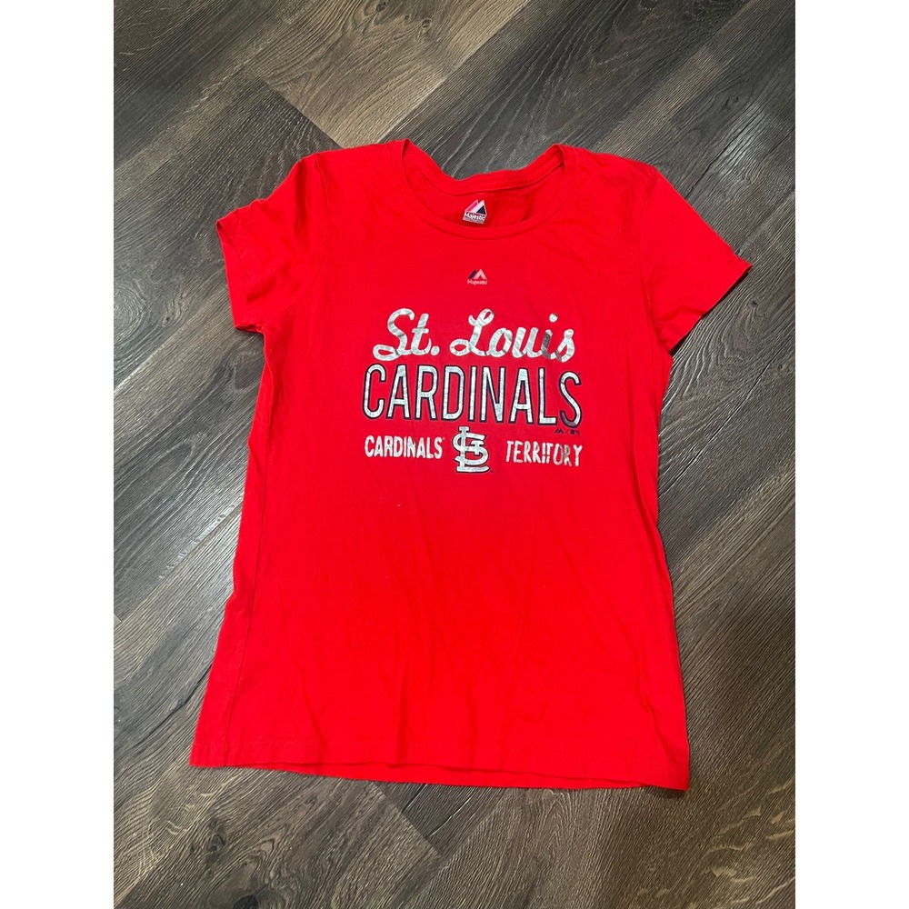 Majestic St. Louis Cardinals Womens‎ Red Graphic T-Shirt MLB Baseball Tee Large